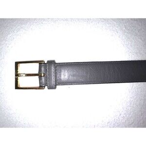 Yves Saint Laurent YSL Men’s Gray Leather Belt / Gold Buckle Size 38-95